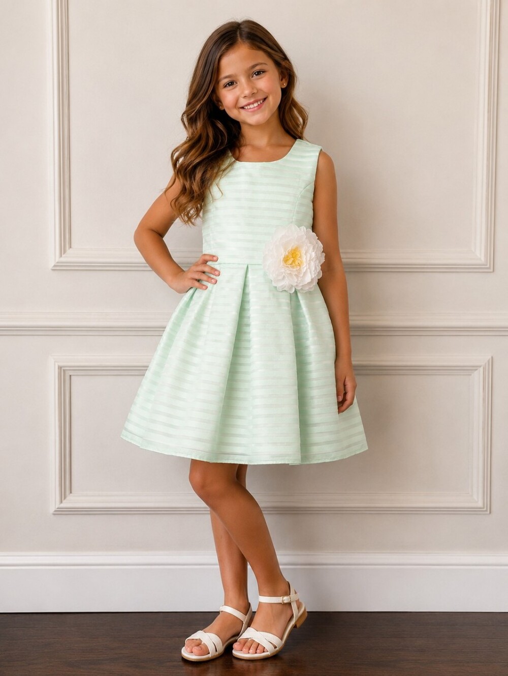 Marmellata Girls Mint Green Special Occasion Dress – Size 7